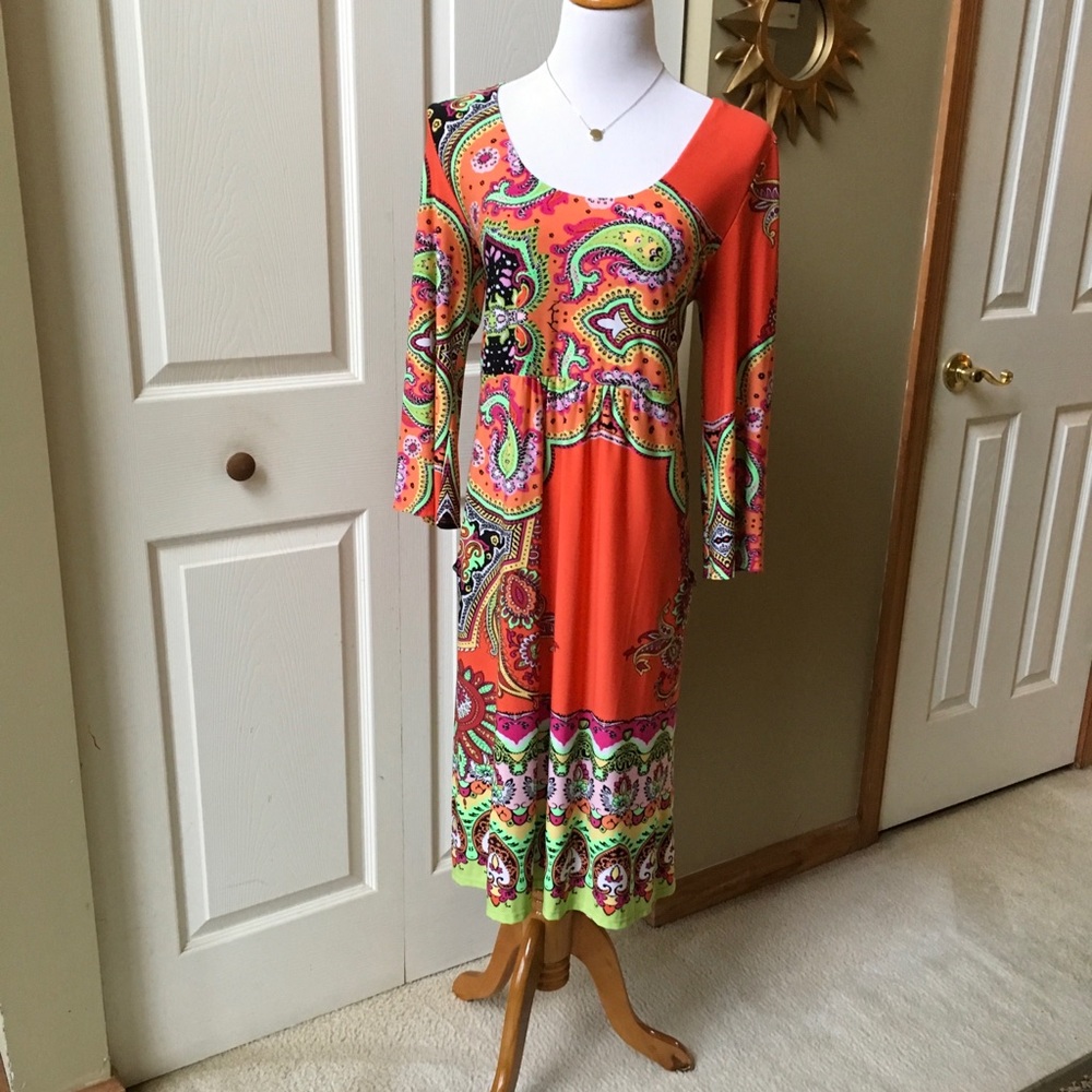 Orange Multi Color Dress